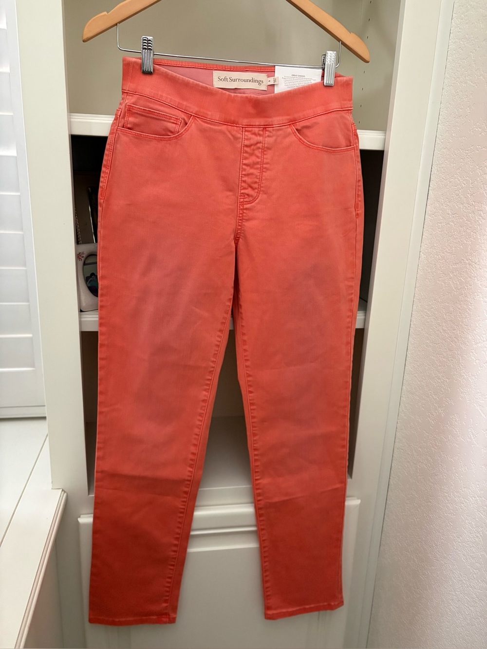Soft Surroundings Ultimate Pull On Straight Full Length Coral Size S 6/8